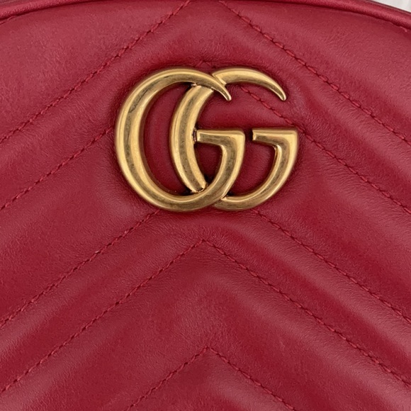GG Marmont Matelassé Leather Belt Bag in Red - Picture 5 of 8